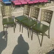 Leather Green Padded Restaurant Chairs - 2