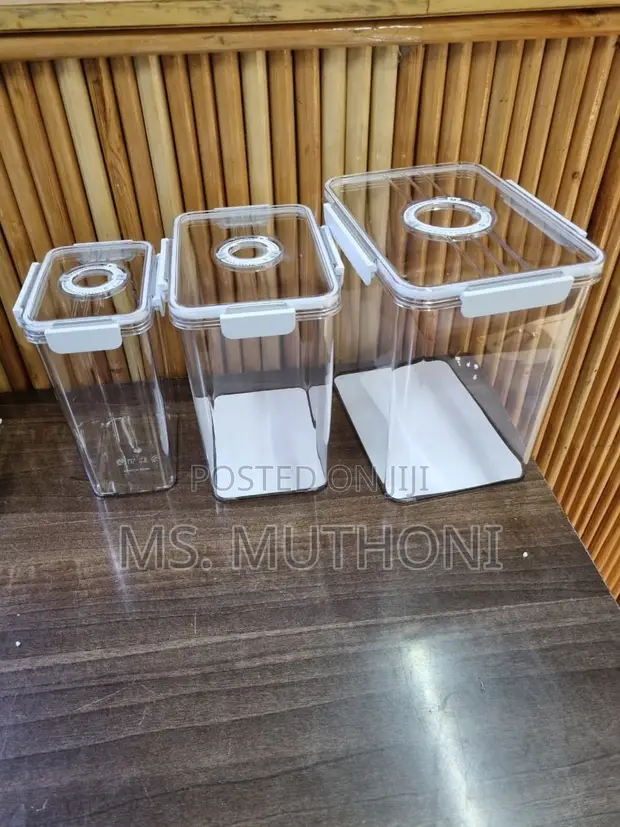 3 Large Acrylic Storage Containers Set - 1