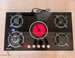 Bolesi Built-in Gas Hob with Electric Infrared and Wok Burner