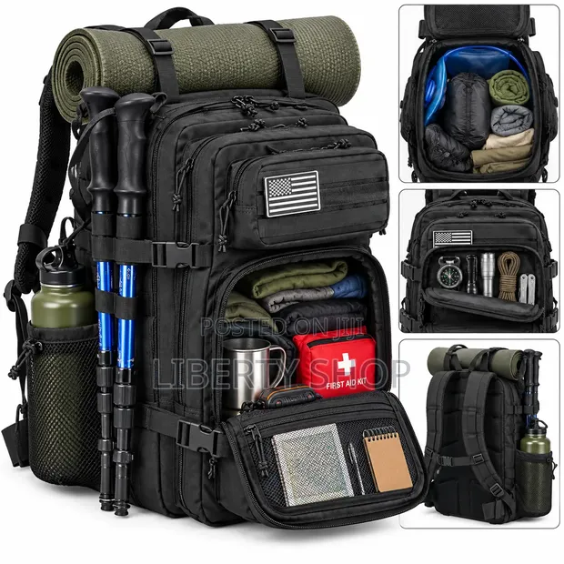 50L Daypack Hiking Backpack - Large Capacity Outdoor Travel & Camping - 1