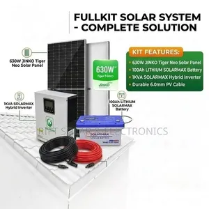 1kW Hybrid Inverter Kit with 100Ah Lithium Battery & 630W Solar Panel