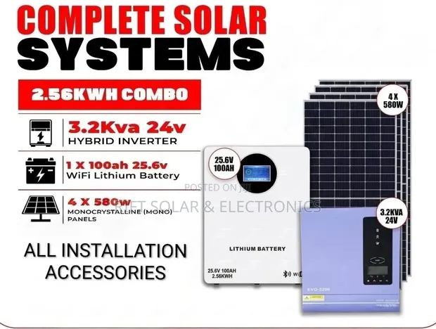 3.2kVA Off-Grid Solar Package: 2.56kWh Lithium Kit - 1