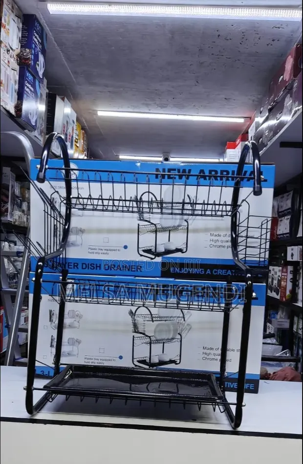 3-Tier Multi-Level Dish Rack - Hifadhi Nafasi - 1