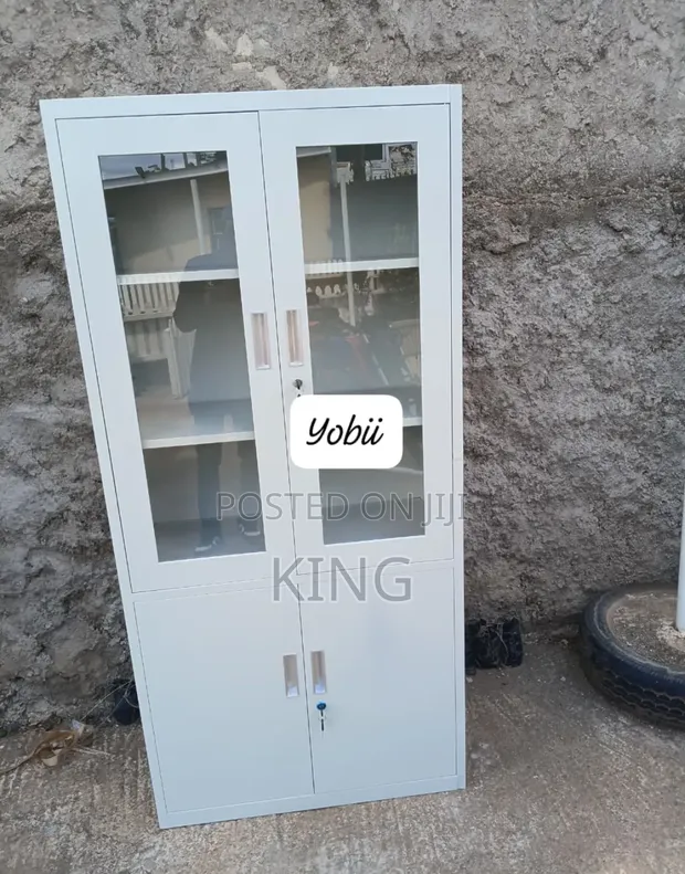 2-Door Half Glass Staffroom Filing Cabinet - 1