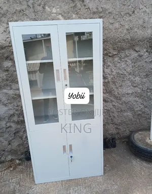 Kabati la Filing la Staffroom la Milango Miwili na Nusu ya Kioo