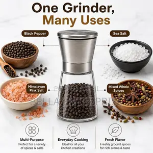 Pepper Grinder ya Kioo na Chuma