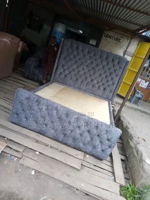 New 5x6 Grey Velvet Bed Frame