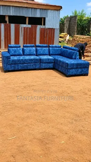 7 Seater Blue Sectional Sofa