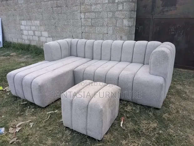 Bubble Sofa - Sofa ya L-Shape ya Kijivu ya Viti 5 - 1