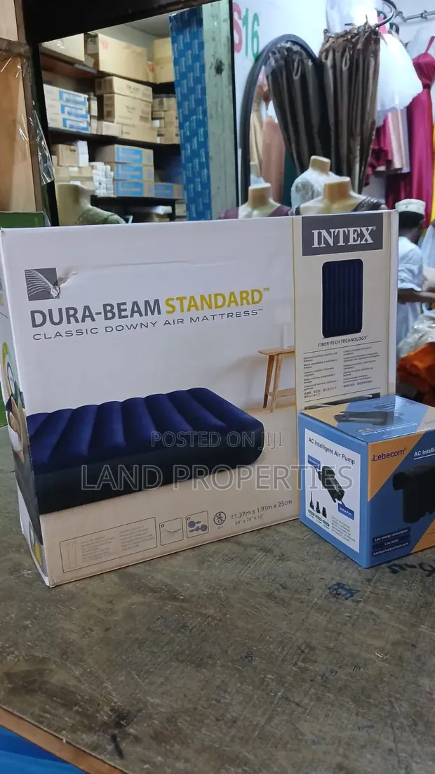 Intex Inflatable Air Mattress with Free Electric Pump - 1