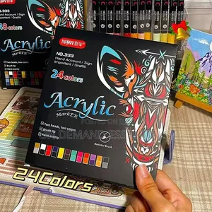 Vifaa vya Rangi za Acrylic 12 Vipande 24 Rangi Vikiwa na Ncha Mbili