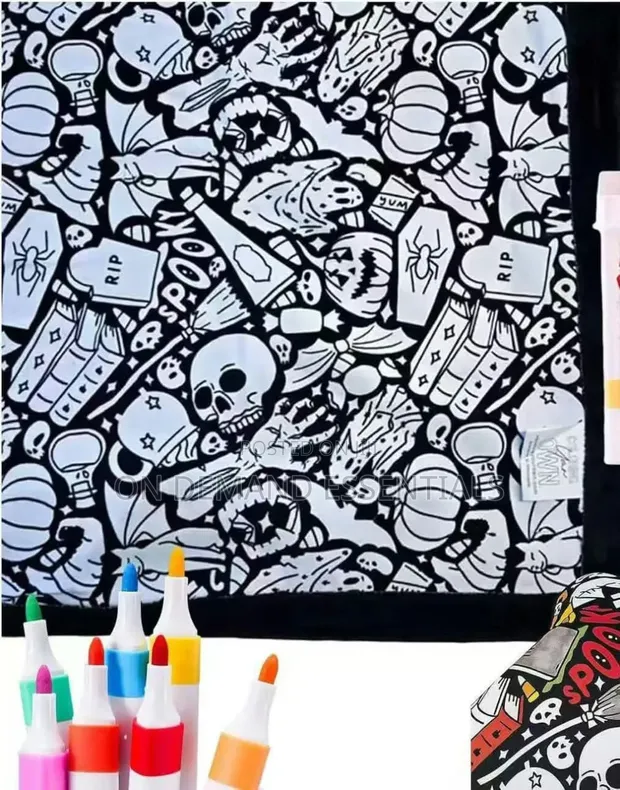 DIY Coloring Blanket with Marker Pens - 1
