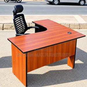 Premium Executive L-Shaped Wooden Office Desk