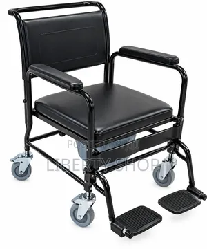 Commode Chair with Padded Seat and Headrest