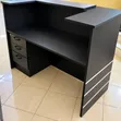Modern Black Reception Desk with 3-Drawer Storage - 2