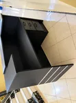 Modern Black Reception Desk with 3-Drawer Storage - 3