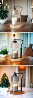 Electric Textured Glass Shade Candle Lamp (Dimmable) - 4