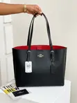 Mkoba wa Coach Mollie Tote - Nyeusi/Mekundu Halisi - 2