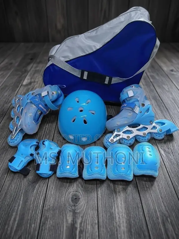 Roller Skates za Watoto Zinazoweza Kurekebishwa Seti Kamili (Size 31-42) - 1