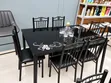 Modern 6 Seater Dining Table Set with Black Chairs - 2