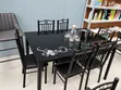 Modern 6 Seater Dining Table Set with Black Chairs - 3