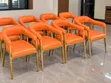 Orange Dining Chair with Wooden Legs - 4