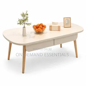 Coffee Table with Inbuilt Storage Drawers - White