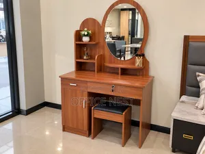 Modern Dressing Table with Mirror and Stool