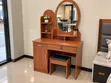 Modern Dressing Table with Mirror and Stool - 1