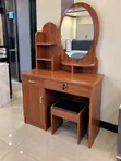 Modern Dressing Table with Mirror and Stool - 3