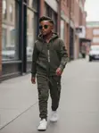 Seti ya Tracksuit ya Stone Island ya Kijani ya Mzeituni kwa Watoto (Unisex) - 1