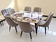 Modern Marble-Effect Dining Table with 6 Chairs - 1