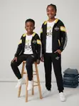 Alo Zip-Up Hooded Jacket na Tracksuit ya Jogger Nyeusi (Miaka 8-15) - 2