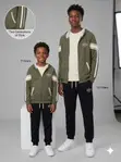 Alo Zip-Up Hooded Jacket na Tracksuit ya Jogger Nyeusi (Miaka 8-15) - 3