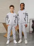 Alo Zip-Up Hooded Jacket na Tracksuit ya Jogger Nyeusi (Miaka 8-15) - 4