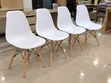 Viti Vyeupe vya Plastiki vya Eames na Miguu ya Mbao - 5