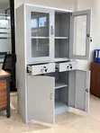 Steel Office Filing Cabinet with Glass Doors - 2