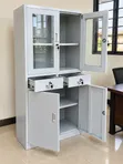 Steel Office Filing Cabinet with Glass Doors - 3