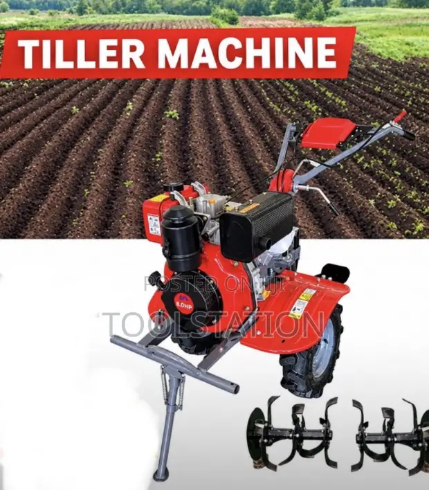 Brand New 8 HP Diesel Tiller with 2 Tillers - 1