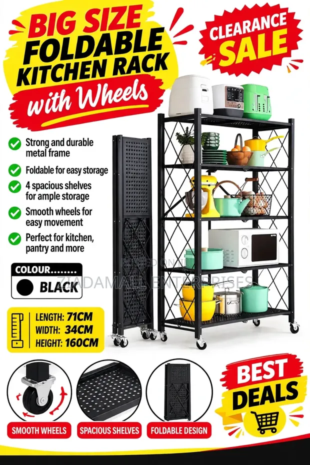 4 Layer Round Storage Rack Trolley - 1