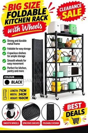 4 Layer Round Storage Rack Trolley