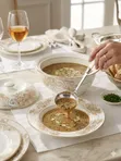 Bone China Grey Flower Serving Bowl - 2