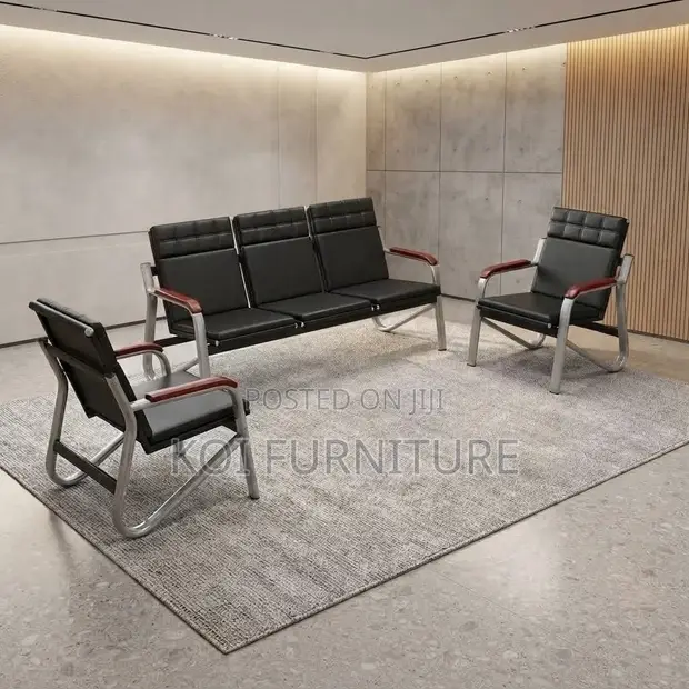 Seti ya Sofa ya Ofisi ya Executive ya Viti 5 - Nyeusi - 1