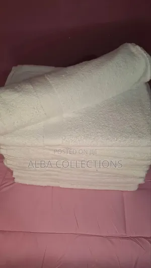 100% Cotton Towels - White, Large