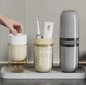 Bigger Portable Travel Toothbrush Holder Organizer (4 Cups)
