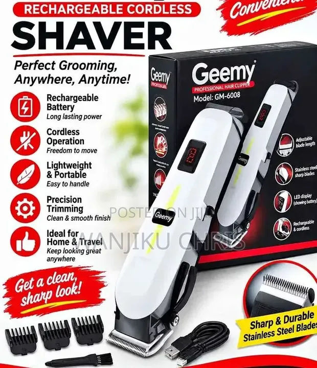Rechargeable Cordless Geemy Shaver - 1