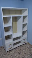 Modern White Wardrobe with Shelves and Drawers - 4