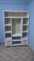 Modern White Wardrobe with Shelves and Drawers - 5