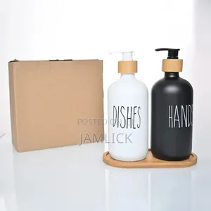 2 Pcs 500ml Ceramic Soap Dispenser Set