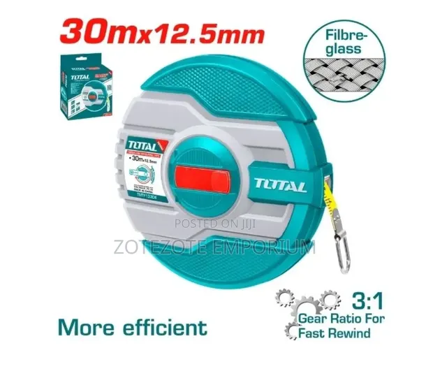 Total 30m Fiberglass Measuring Tape - 1